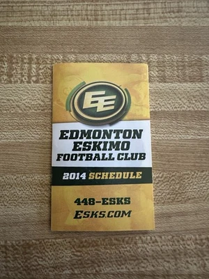 2014 Edmonton Eskimos Football Pocket Schedule CFL - Image 1 of 4