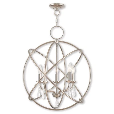 Lámpara de araña Livex Lighting 40905-35 Aria níquel pulido Foto 1 de 4