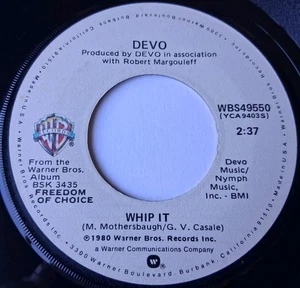 Devo - Whip It / Turn Around Vinyl 45 - 1980 Warner Bros - Plays Great! - Picture 1 of 6