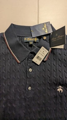 Polo de tenis Brooks Brothers azul marino de algodón con cable XXL nuevo con etiquetas Foto 1 de 4