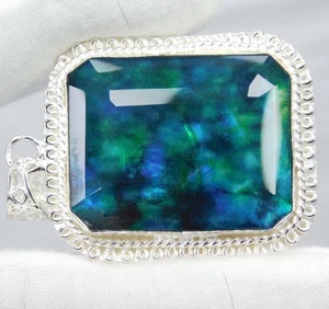 99,95 ct echter Ammolith Anhänger Multicolor Fossil Edelstein Kanada 925 Silber - Bild 1 von 7