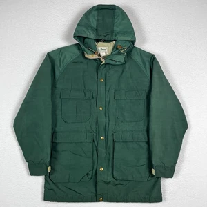 Vtg 1970s LL Bean Baxter State Parka Jacket Medium Green Made in USA 5-Pocket - Picture 1 of 19