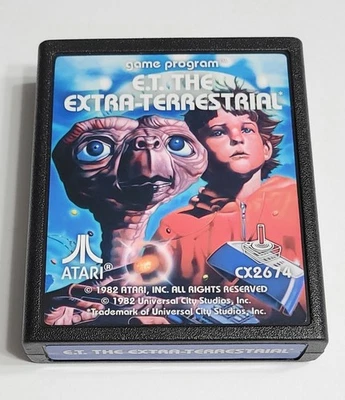 E.T. Il gioco EXTRA-TERRESTRE Atari 2600 con bella etichetta personalizzata - Immagine 1 di 2
