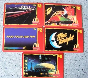 5 VINTAGE McDONALDS'S PREPAID SPRINT PHONE CARDS NOS. 31,32,36,37,38 MINT COND. - Foto 1 di 2