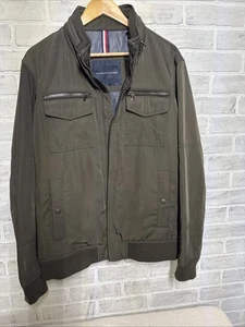 Mens Coat Jacket XL Tommy Hilfiger Warm Hooded Good Condition Dark Green - Picture 1 of 7