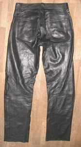 Bamboo - Leather Jeans/Leather Pants IN Black Nappa Leather! IN W30/L31 - Picture 1 of 4