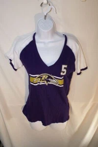 NFL Baltimore Ravens Joe Flacco Women's V Neck T-Shirt Size M - Picture 1 of 5