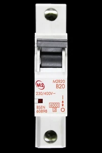 M2 20 AMP CURVE B 6kA MCB CIRCUIT BREAKER M2B20 - Picture 1 of 6