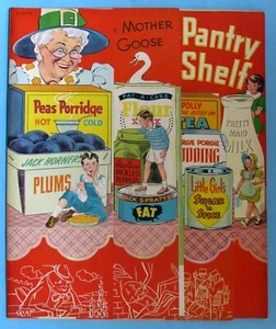 VINTAGE - MOTHER GOOSE - PANTRY SHELF NURSERY RHYMES - 1942 - LOWE - UNUSED - Imagen 1 de 8
