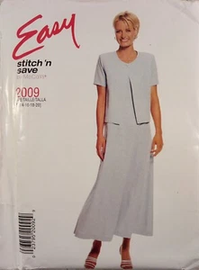 McCALLs 2009 VTG 90s Dress scoop princess zip Jacket UNCUT Pattern 14 16 18 20 - Picture 1 of 8