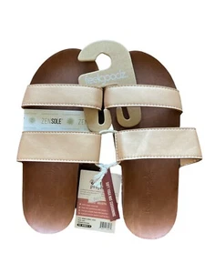 Women's Feelgoodz Zensole Artisan project Sandals Size 8 Gold Vegan Handmade - Picture 1 of 7