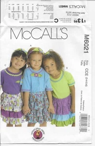 McCalls M6021 Girls Skirts Headbands and Appliques Sizes 3-6 Uncut Factory Fold - Picture 1 of 3