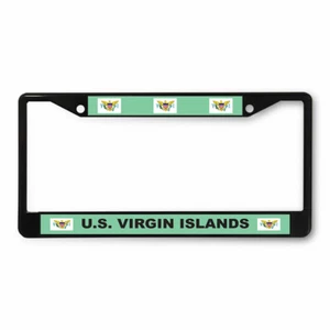 Metal License Plate Frame Vinyl Insert U.S. Virgin Islands Flag Places & Travel - Imagen 1 de 14
