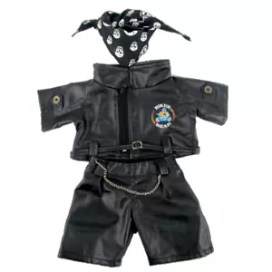 ABBIGLIAMENTO ORSACCHIOTTO - BIKER con SCIARPA TESCHIO ADATTO 16 pollici / 40 cm COSTRUISCI un ORSACCHIOTTO - Foto 1 di 5