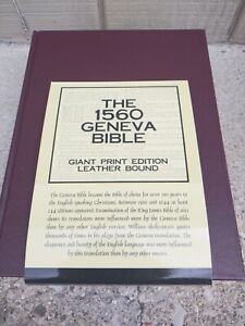 The 1560 Geneva Bible Giant Print Leather Bound Unread VG Cnd ~Rare~ Lovely
