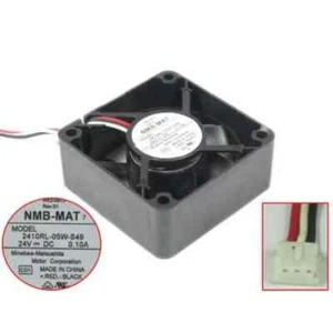 Ventilateur de refroidissement serveur 3 fils NMB-MAT 2410RL-05W-S49 C01 DC 24V 0.10A 60x60x25mm - Photo 1/2