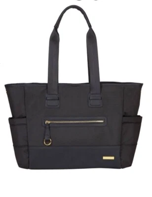 Skip Hop Chelsea Downtown Chic Large Diaper Bag Tote Satchel Black Gold EUC! - Image 1 of 4