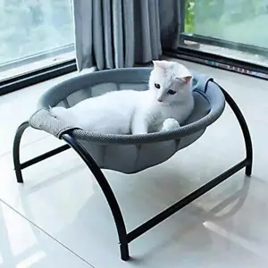Suministros de pie de cama para gato perro hamaca para mascotas lavado completo estructura estable - Imagen 1 de 13