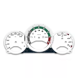 Porsche 987 Boxster Cayman Gauge Faces Instrument Dials Set - Anillo retro blanco - Imagen 1 de 1