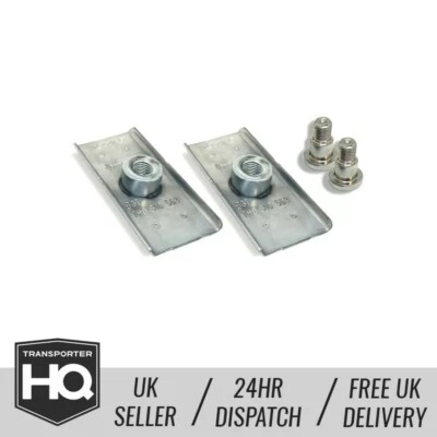 VW Transporter T5, T6 &T6.1 Genuine Kombi C-Pillar Rear Seat Belt Plates & Bolts - Image 1 of 4