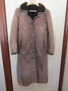 Brown Sheepskin Shearling Fur Coat Friitala Made in Finland Vintage - Picture 1 of 14