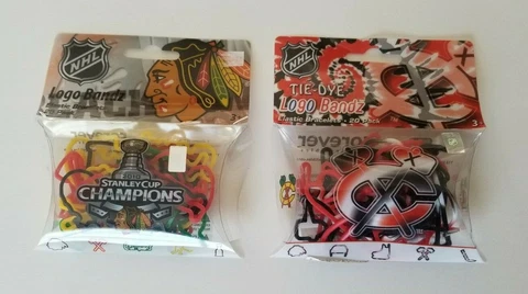 2 Chicago Blackhawks Logo Bandz Silly Bands 2010 Stanley Cup Champions/Tie-Dye Cover