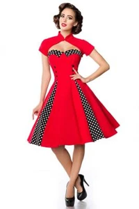 Vintage-Kleid mit Bolero trägerloses Kleid Jäckchen Rockabilly rot Größe XL - Bild 1 von 7