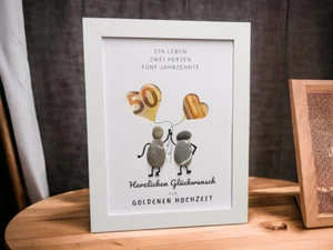 Steinbild Geldgeschenk Idee zur Goldenen Hochzeit / 50. Hochzeitstag / Jubiläum - Bild 1 von 1