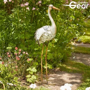 Garden Gear Metal Heron Animal Ornament Outdoor Patio 87cm Bird Sculpture Decor - Picture 1 of 7