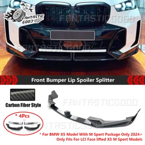 Für BMW X5 G05 M-Sport LCI 2024-25 Carbon Fiber Front Spoiler Lippe Frontansatz - Bild 1 von 7