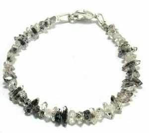 7"inch Bracelet Natural Herkimer Diamond Quartz Nugget Chips Faceted 4-6mm Beads - Picture 1 of 3