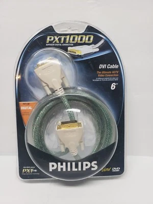 Philips DVI Cabo HDTV Home Theater Ouro 24K Alto Desempenho PXT1000 6 pés NOVO - Imagem 1 de 4