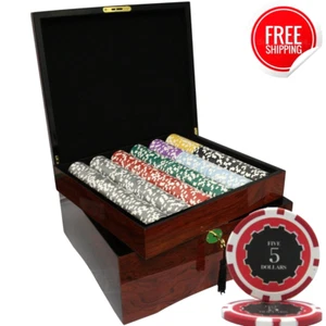MRC POKER 750 STCK. 14G ECLIPSE POKER CHIPS SET mit MAHAGONI-HÜLLE - Bild 1 von 8