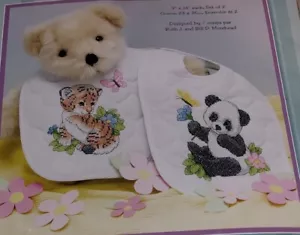 Dimensions Baby Hugs Animal Bibs Cross Stitch Kit - Picture 1 of 5