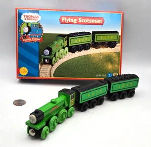 Thomas Friends Wooden Railway Train Tank Flying Scotsman Engine & Tenders W Box - Picture 1 of 12