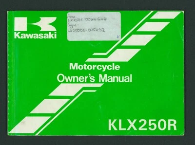 Manual de pilotos Kawasaki KLX250R (1996) para propietarios de fábrica KLX KL 250 D FM86 Foto 1 de 4