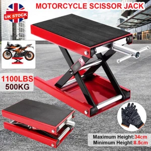 Motorcycle Scissor Lift Stand 500KG 1100lb Load Motorbike Working Bench ATV Jack - Picture 1 of 22