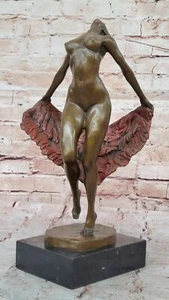 Ballerina nuda scultura bronzo di Delor statua arte moderna decorazione casa colle - Foto 1 di 10