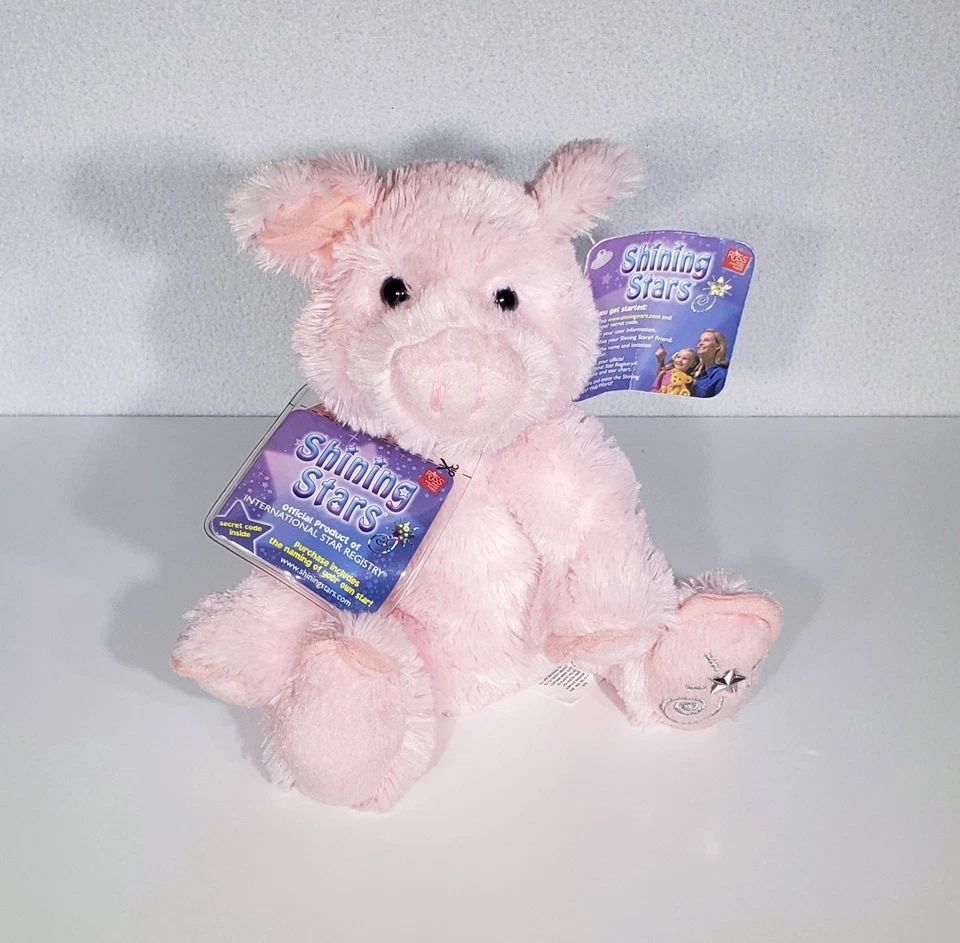 NUEVO Peluche Russ Berrie Estrellas Brillantes Cerdo Rosa Suave CÓDIGO SELLADO 8" NUEVO CON ETIQUETAS Foto 1 de 4