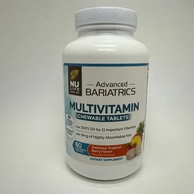Multivitamínico Nu-Life Advanced Bariatrics 60 comprimidos mastigáveis EXP 10/27 - Imagem 1 de 4