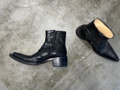 RARO Vintage Gianni Barbato Botas de Couro Pele de Lagarto Tamanho 40 UE (Vendedor dos EUA) - Imagem 1 de 4