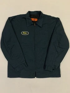 Red Kap Mechanic Technician Green Work Jacket Large Industrial Auto Uniform #B06 - Picture 1 of 5