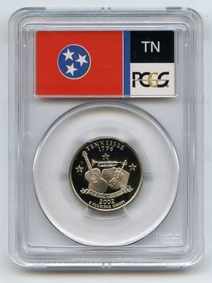 2002 S 25C Clad Tennessee Quarter PCGS PR70DCAM - Image 1 of 2