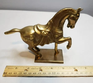 Messing Pferd Statue tänzelnd - Bild 1 von 6