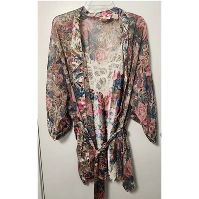 Victoria's Secret Set Gold Label Chemise Robe Belted Sheer Lace Adjustable Vtg M - Image 1 of 4