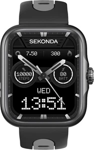 Sekonda 39mm Motion Pro GPS Smartwatch in Schwarz mit schwarzem Silikonarmband - Bild 1 von 5