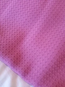 Vintage 1970s Double Knit Textured Polyester Pink Garment Fabric 58" X 4.8 Yds - Picture 1 of 6
