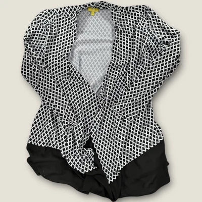 Cárdigan Liz Lange Blanco y Negro Malla Parte Inferior Talla XL Foto 1 de 4