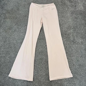 Pantalón acampanado de terciopelo tiro bajo Blugirl Blumarine vintage Y2K estrás corazón - Imagen 1 de 7