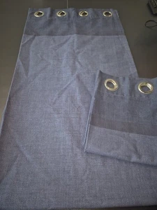 Modern Catherine Lansfield used eyelet curtains 46x54 in blue - Picture 1 of 8
